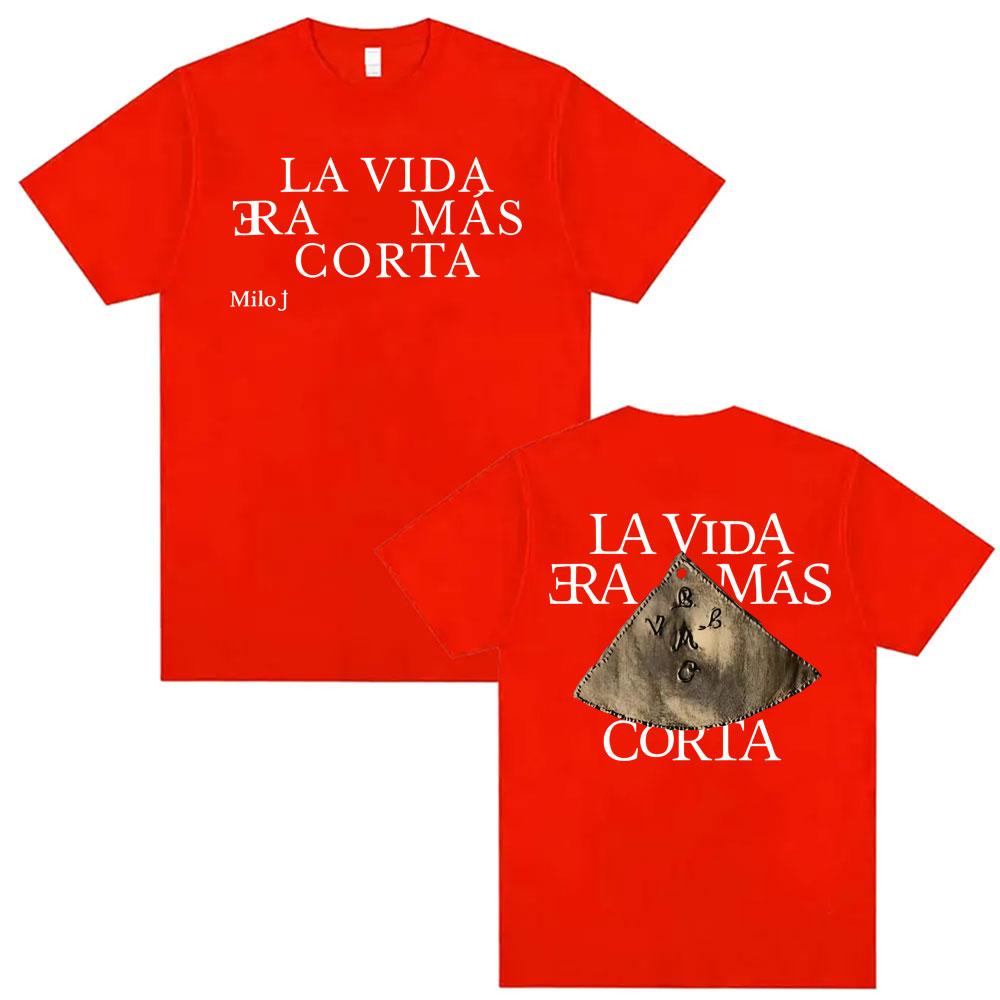 Rapper Milo J La Vida Era Mas Corta New Album Tour 2026 Graphic T Shirts Unisex Women Hip Hop Gothic T-shirt Cotton Casual T-shirts 4XL