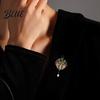Decorative Brooch Women Sparkling Rhinestones Faux Pearl Phoenix Shape Lapel