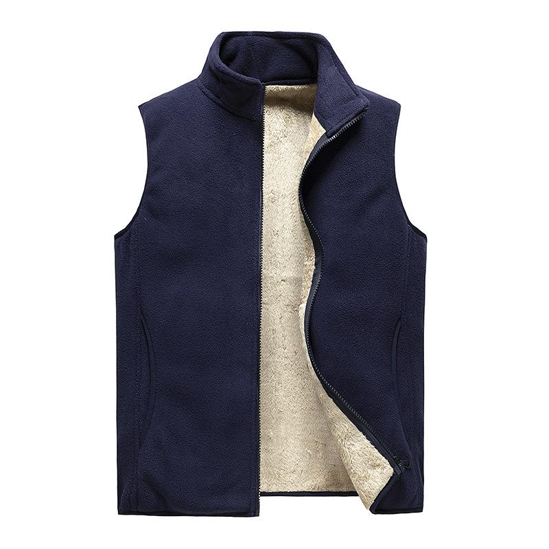 

Мужской жилет Polar Fleece Stand Collar Vest - толстый, теплый, большого размера, весна/осень L синий