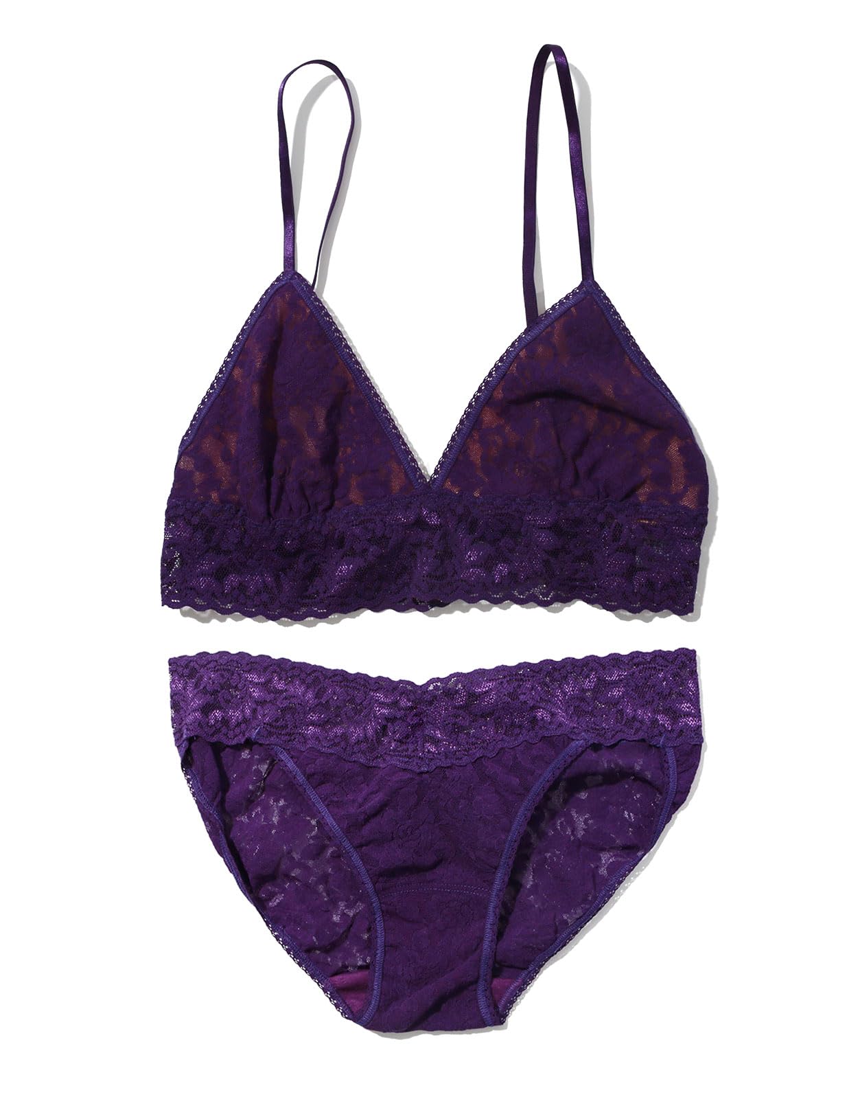 

Кружевной бюстгальтер с мягкой чашкой Hanky Panky Signature Lace Signature Lace Комплект Размер и V-кини (Снежный день, С)