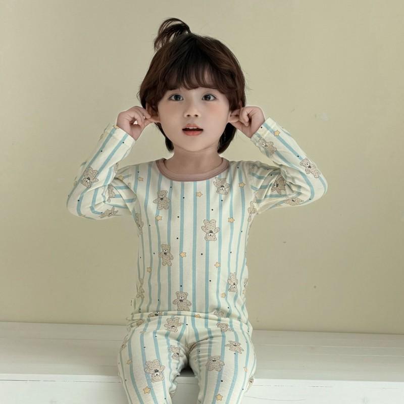 Kids Cotton Lycra Pajamas Set A Skin-friendly Long Sleeve Winter Homewear Boys Girls
