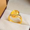 Bague Plaqué Or Argent Sterling 925 avec Citrine Coupe Ovale Pour Homme #A931 JL375669160472