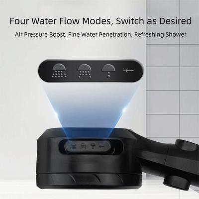 Drucksprühkopf Hochdruck-Duschkopf Digitaler Temperaturanzeige 4-Modi Sprühkopf Wassersparender Duschkopf Einstellbarer Strahl