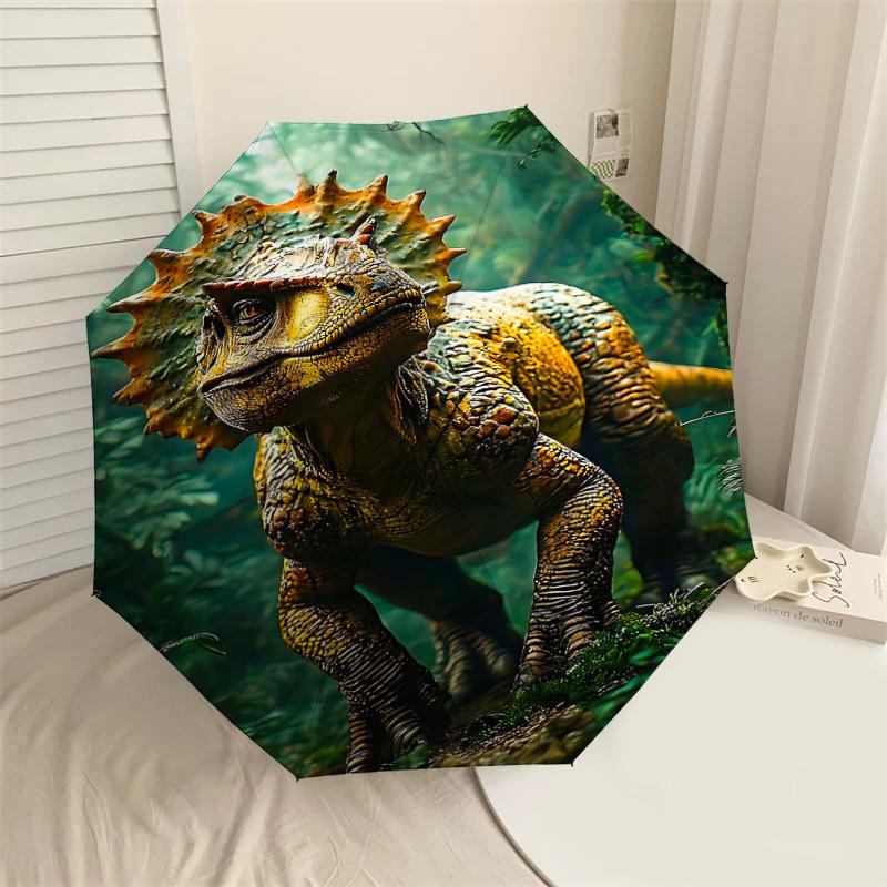 

1PC Dinosaur Forest Umbrella-8-Rib Reinforced Portable Folding Travel Suitable for All Seasons Outdoor Daily Use -J0397