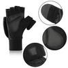 Winter Polar Fleece Half Finger Flip Gloves Double Layer Thicken Touch Fingerless Convertible Mitten