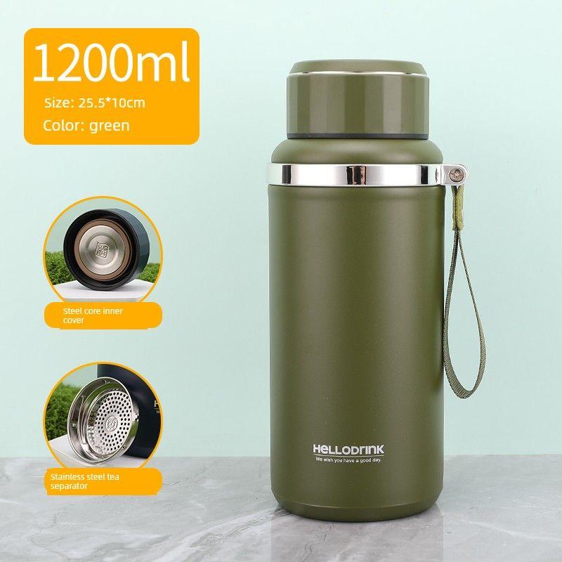 Large-Capacity Thermos Cup 316 Stainless Steel Tea Cup Outdoor Portable Water Cup 1 Liter Travel Sports Water Bottle 1500