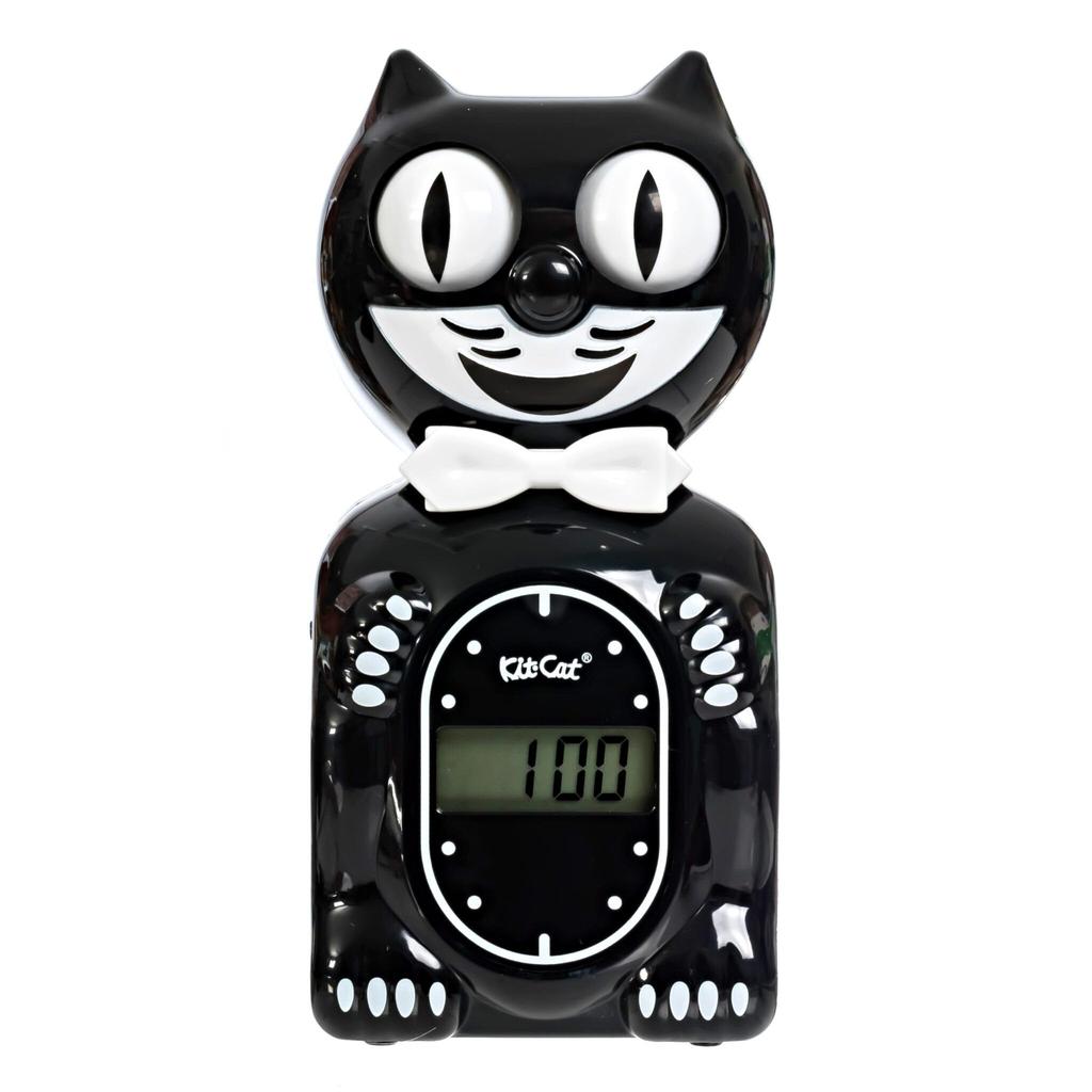 Kit Cat Klock Horloge Chat Kit Cat, Horloge Numérique Chat Mignon, Noir