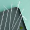 Individually wrapped transparent telescopic straws for children - durable plastic, ideal for soy milk and home use.