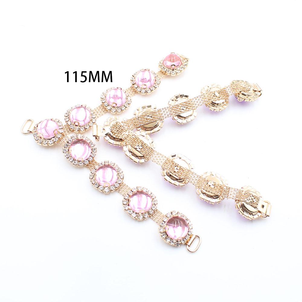 1 piece of multi-color side 115mm rhinestone shoe buckle clothing bikini chain DIY beach flip flops clothing decoration chain