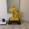 Golden Zodiac Horse Figurine: Resin Craft for Wealth & Prosperity In the Year of the Horse Home Decor Gift.