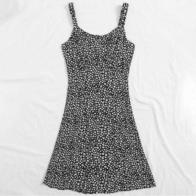 

Экспорт Новая Весна-Лето 2023 Сезон Поддевы Новое Поступление Цветочный Без Рукавов Разрезное Платье Юбка ZJ8454-1 black and white L