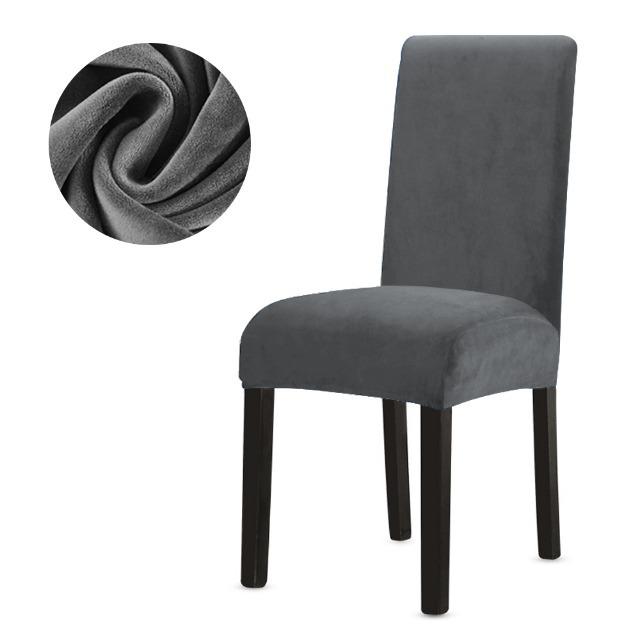 

Суперм’які оксамитові чохли на стільці для їдальні. Високорозтягнутий чохол на сидіння стільця. Звичайний чохол на сидіння зі спандексу для кухні та офісу. синій