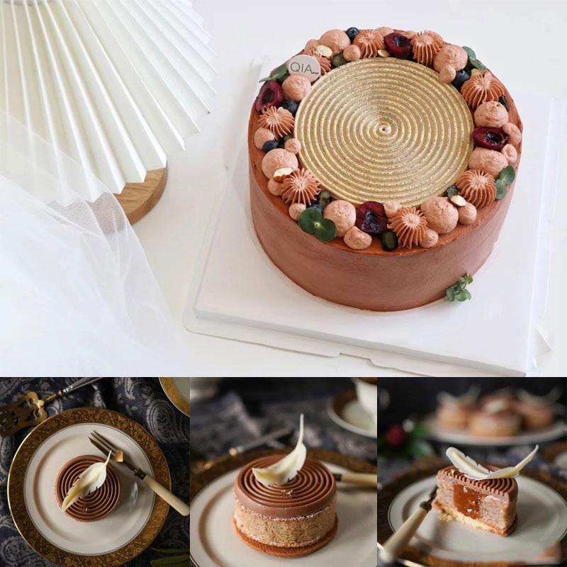 Silicone Baking Pan For Pastry 6 Holes 3D Spiral Shape Mousse Cake Mold Round Chocolate Mould Bakery Accessories