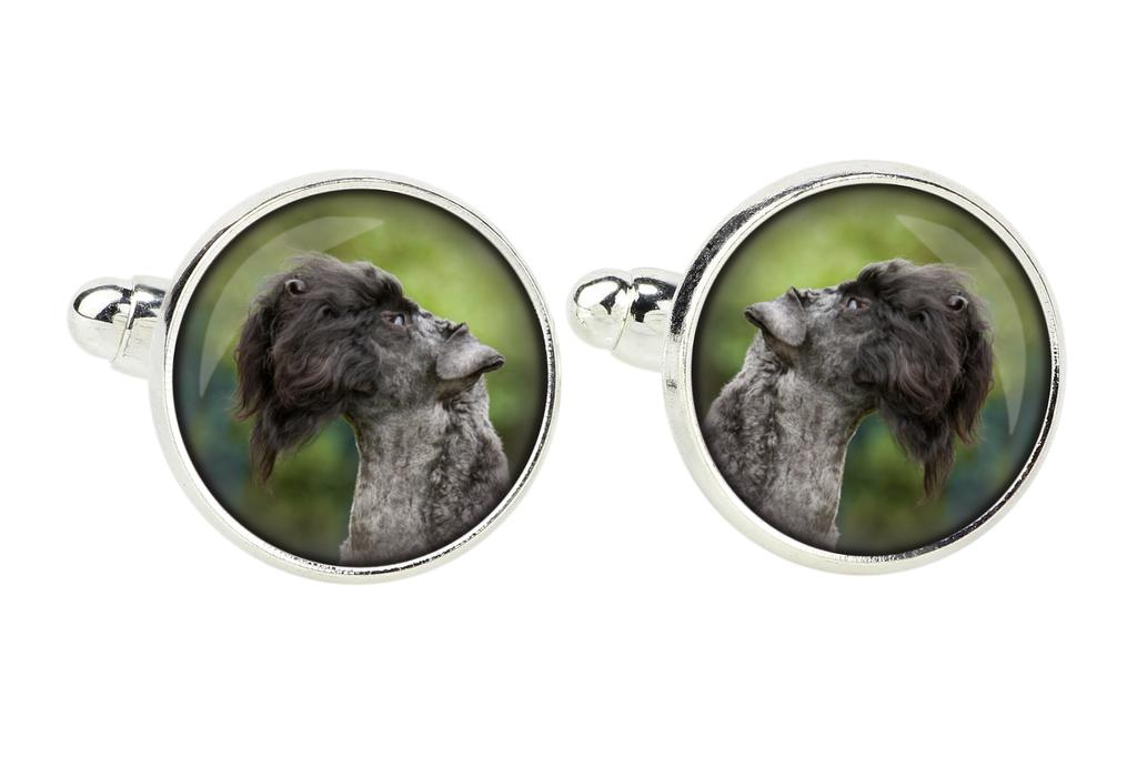 Kerry Blue Terrier, Irish Blue Terrier - cufflinks and tie with your photo, a suit decoration, men's jewelry from the Art-Dog brand.