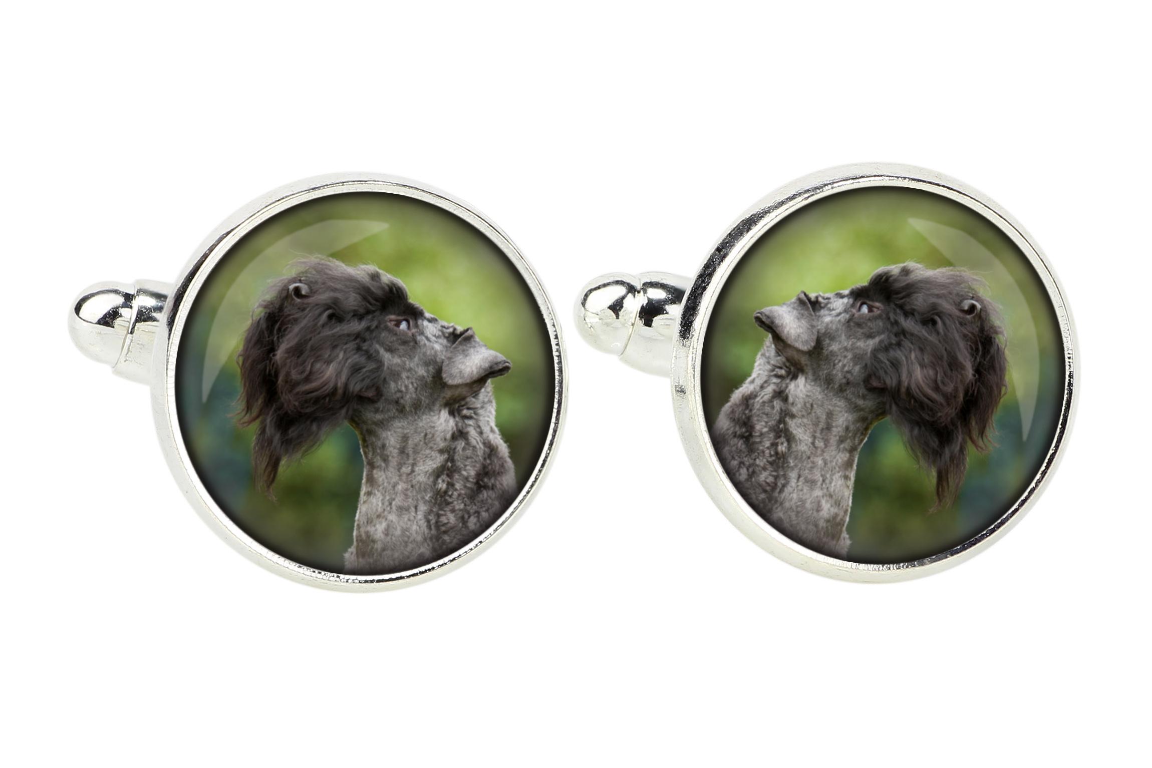 

Kerry Blue Terrier, Irish Blue Terrier - cufflinks, a shirt accessory, a shirt pendant from the Art-Dog brand срібний