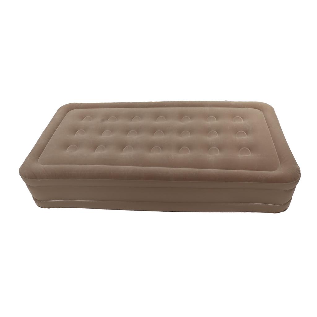 Aufblasmatratze Erhöhung Feuchtigkeitsbeständigkeit Luftbett mit eingebauter Lithium-Elektropumpe für Outdoor-Camping Khaki