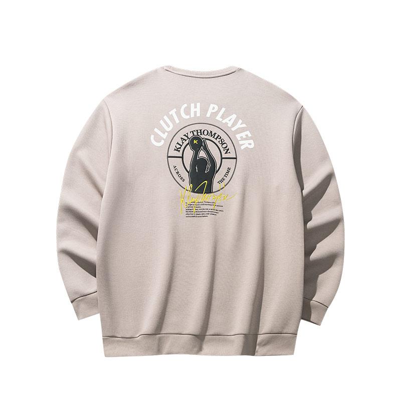 Anta KT Basketball Series Comfortable Casual Simple Warm Pullover Sweatshirt Men Sweatshirt Latte 152511719-2