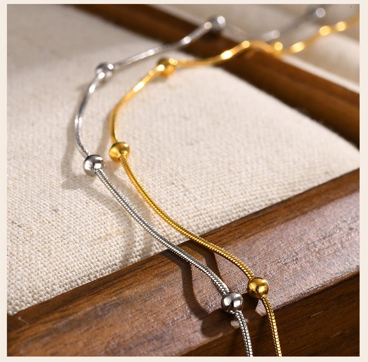 Stainless Steel Round Ball Chain Necklace,1mm Thin Link Necklace Fashion Jewelry for Women