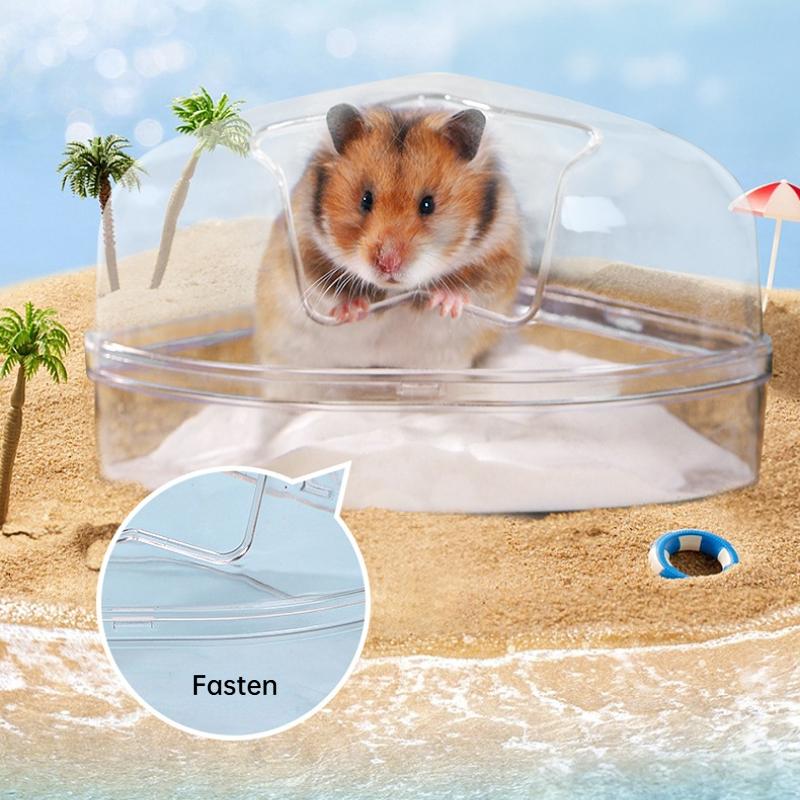 Hamster Sand Bath Container Transparent Hamster Toilet Dust Bust Accessories for Small Animals Hamster Bathtub Sand Bath Box