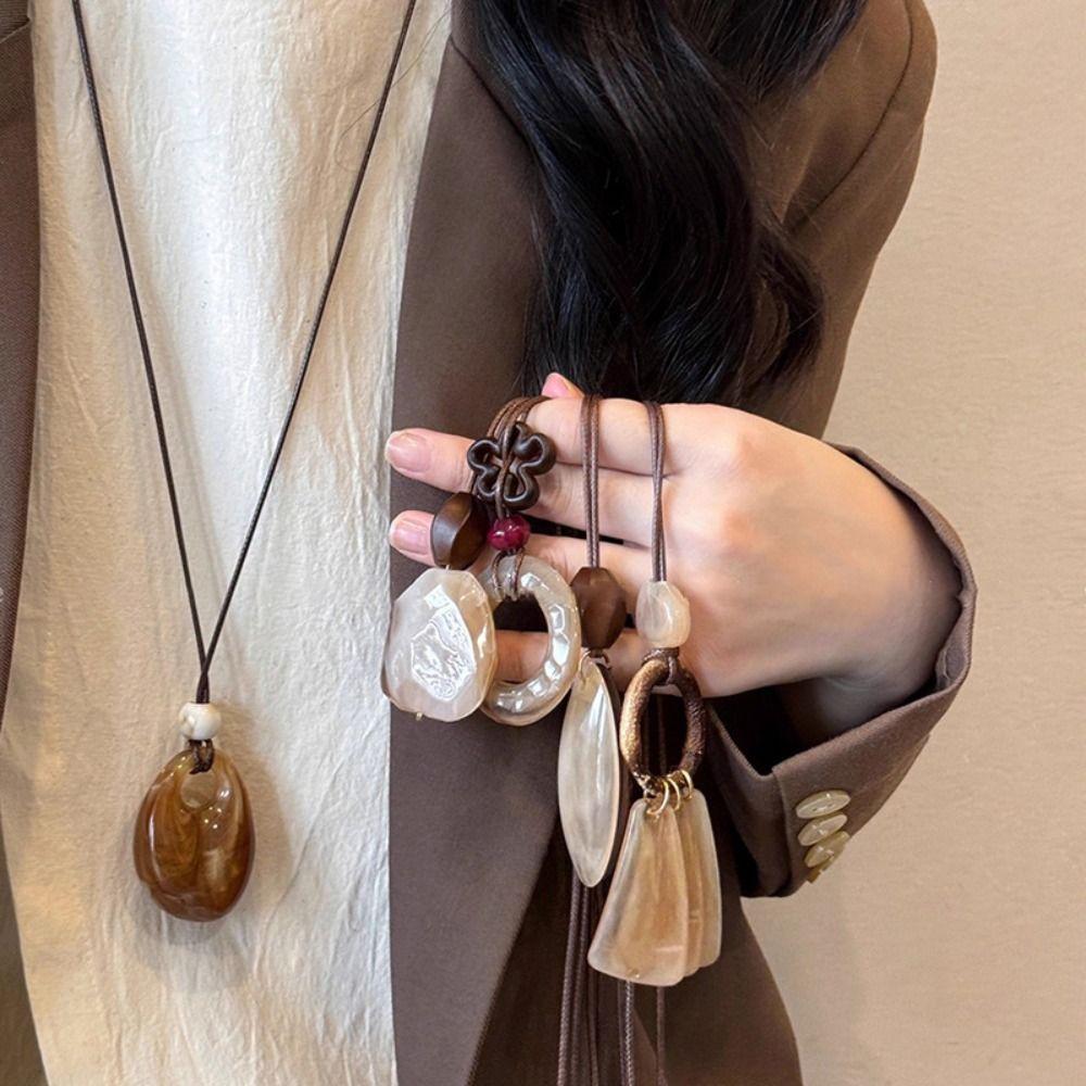 Long Sweater Chain Resin Clothing Pendant Vintage Pendant Necklace  Gifts