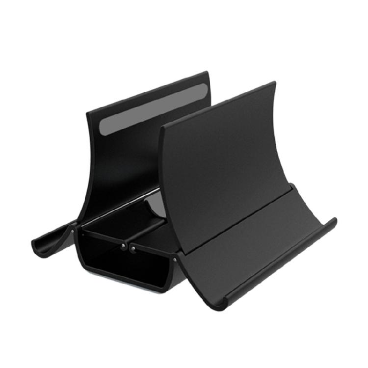

Compactly Vertical Computer Stand Heat Resistant ABS Build Auto Secure Gravitating Mechanism AntiSlip Tablet Laptop Holder чёрный