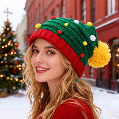 European & American Cross-Border Winter Knit Christmas and Halloween Wool Bell Hats