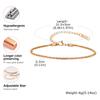 Stainless Steel Sparkling Ankle Chain Bracelet for Women, Gold Plated Trendy Minimalist Anklet, Waterproof Birthday Jewelry Gift