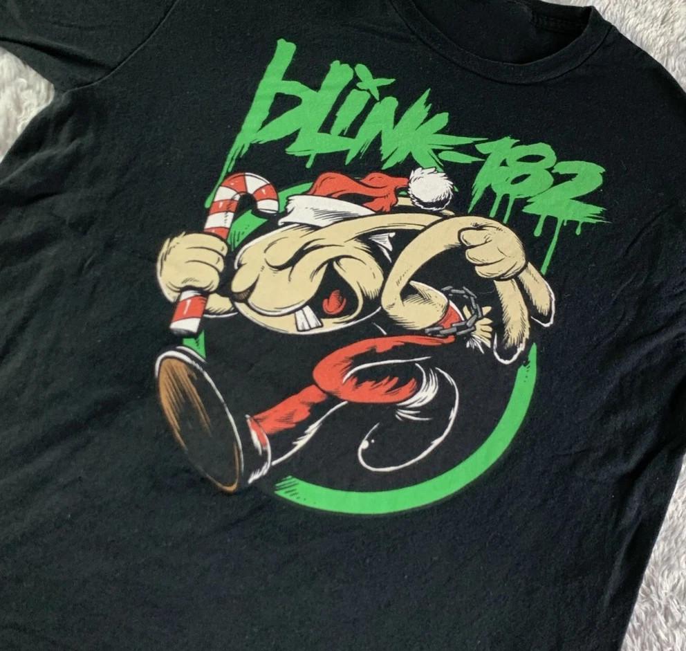 VTG Blink-182 band Christmas Heavy Cotton Black S-5XL T Shirt C328 Unisex T-Shirt L