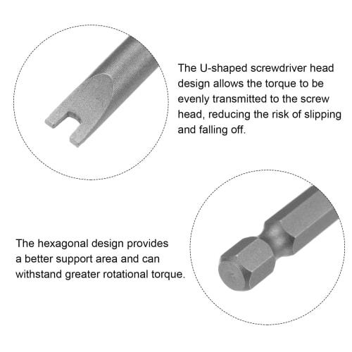 uxcell Magnetic U4 U5 U6 U7 U8 Tip U-Shaped Batch Head Spanner Screwdriver Bit Tool 5pcs