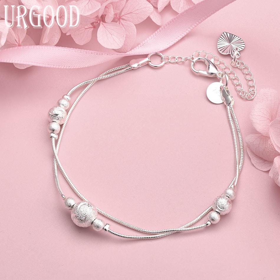 

925 Sterling Silver Snake Chain Bracelet Wedding Charm Gift Jewelry 20cm