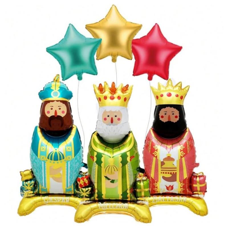 1set Kings Balloons King's Head Crown Aluminum Film Balloon Baby Shower Birthday Party Jesus Decorat King Christmas Gift Globos