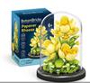 Construction Blocks Yellow Flowers Bouquet In a Lampshade Botanical 3D Model 298 Pcs
