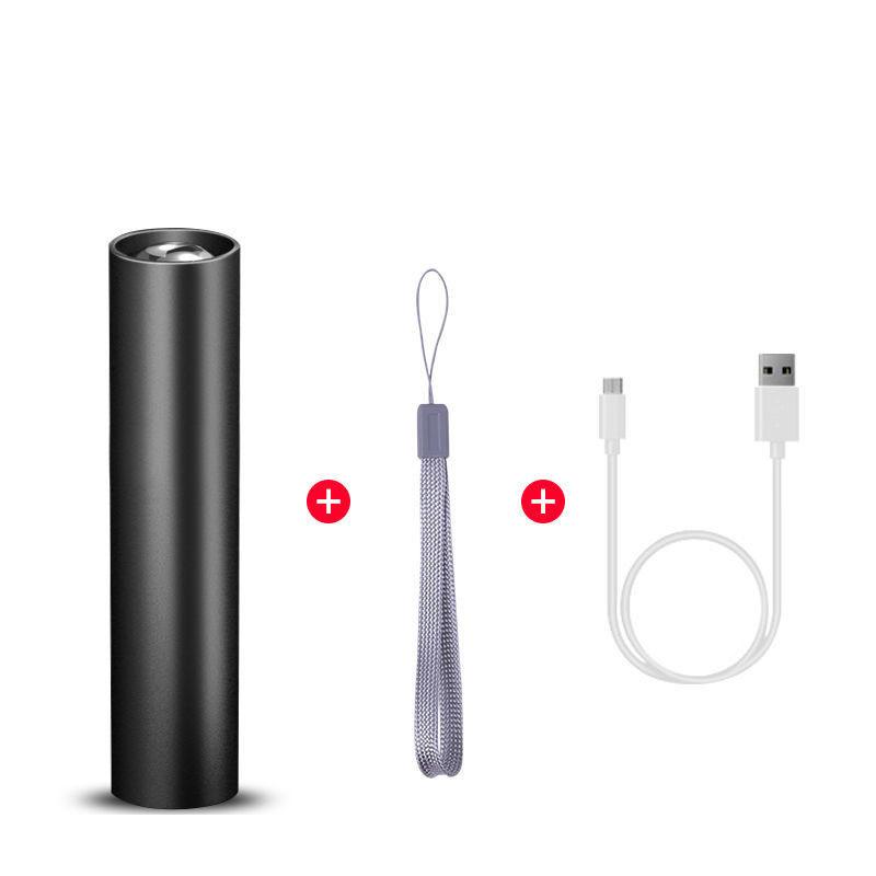 Mini Telescopic Zoom Flashlight 3 Light Mode Torch USB Rechargable Waterproof Powerful Flashlights Outdoor Portable Torch Lamp