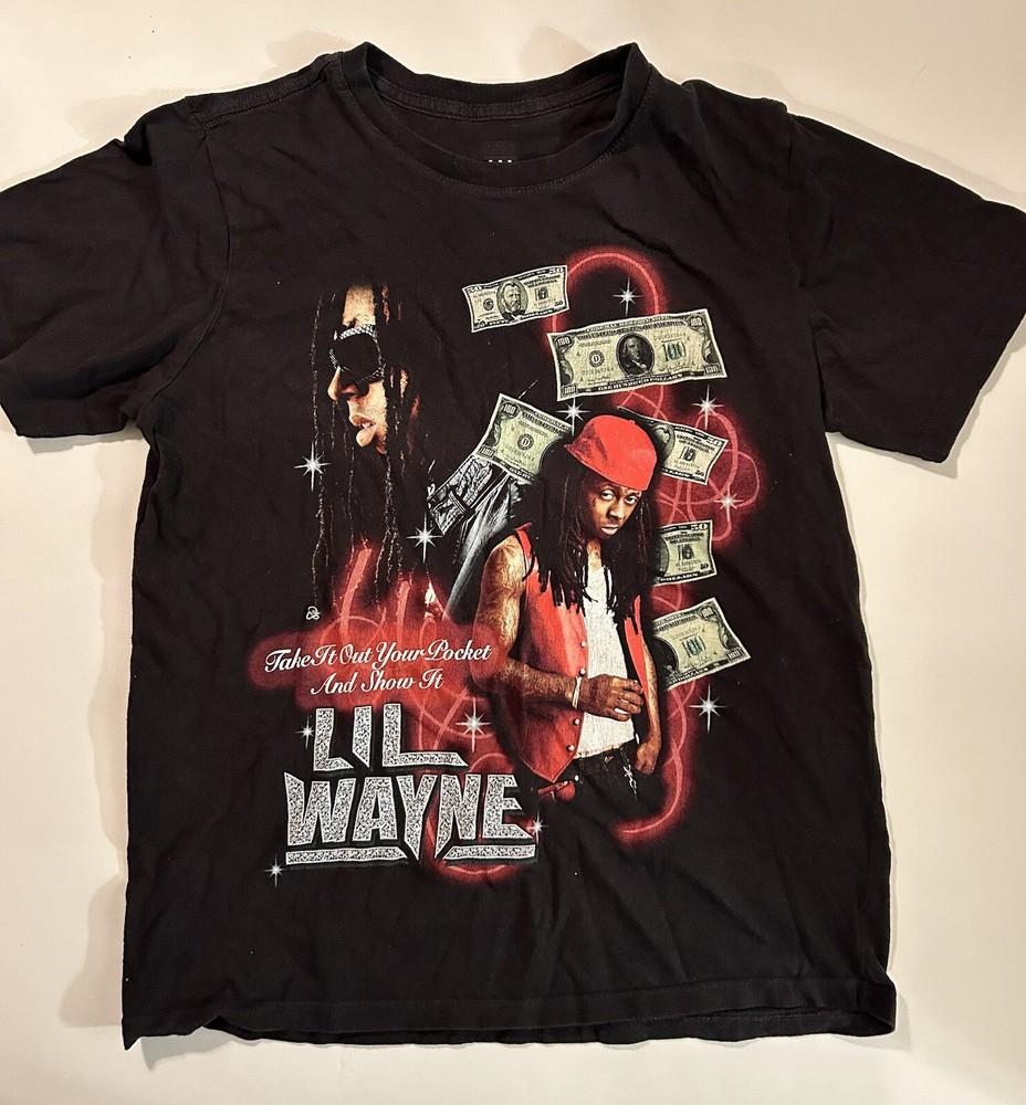 Винтажная футболка Lil Wayne Rapper Cash Money S-5XL SE189 БЕСПЛАТНАЯ ДОСТАВКА Унисекс L