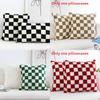 Geometric Checkered Sherpa Fleece Pillow Covers For Sofa Living Room Home Decor