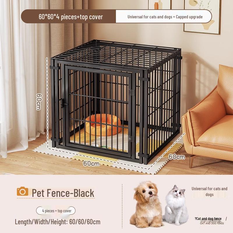 Cage pour chien de taille moyenne et grande avec clôture supérieure - Maison-villa pour chat et chien, Assemblage libre pour chats et chiens