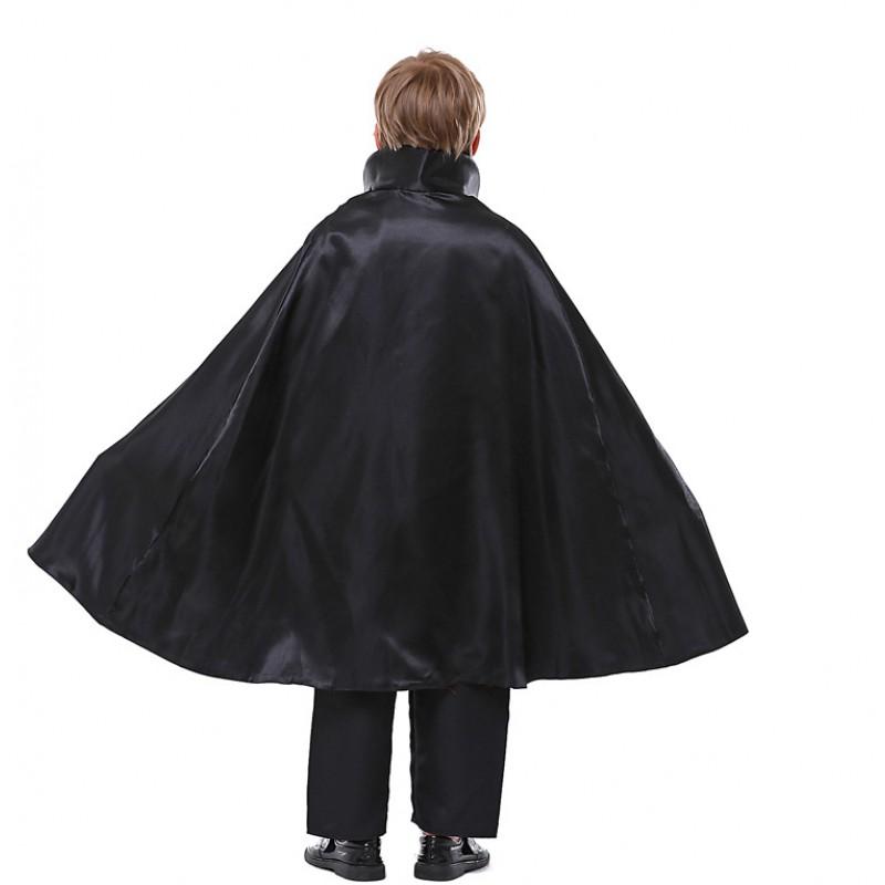 Boys Vampire Costume Set Black Red Cape Formal Outfit Halloween Party Stage Performance