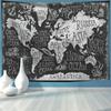 Vintage Antique World Map Tapestry, Polyester Retro Travel Wall Hanging, Living Room Bedroom Study Decor, Gift
