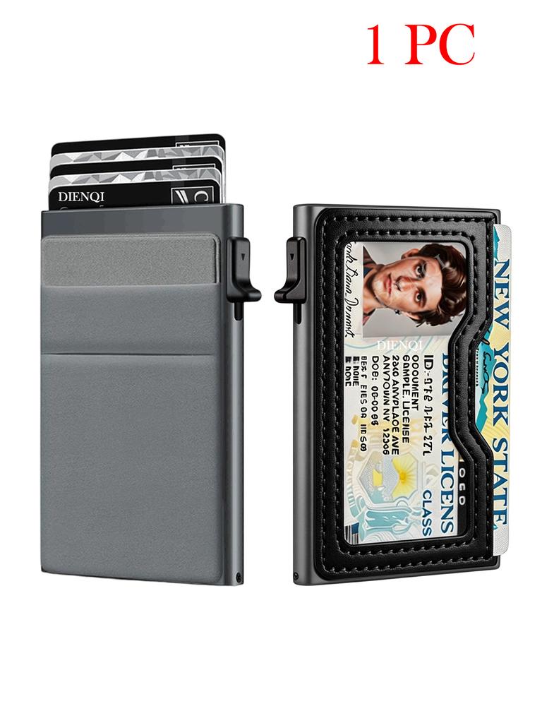 Men's Minimalist Wallet Slim Rfid Credit Card Holder Men Women Metal Wallets Automatic Pop Up Case Bank ID Cardholer Billetera