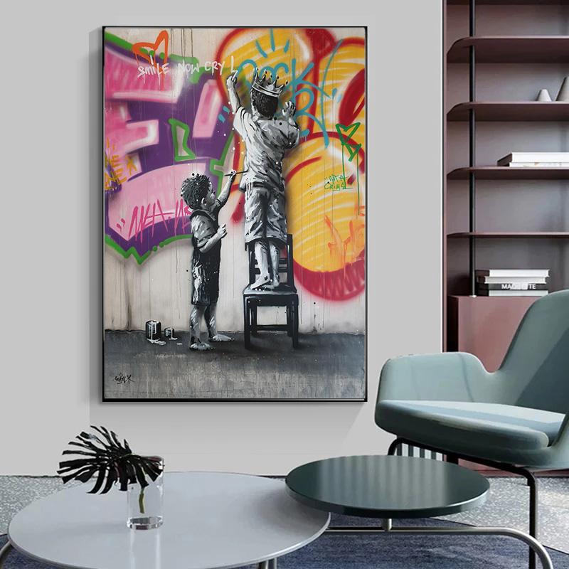 Street Graffiti Art Girl Abstract Canvas Painting On The Wall Posters for Living Room Paintings Prints Picture Bed Room Decor