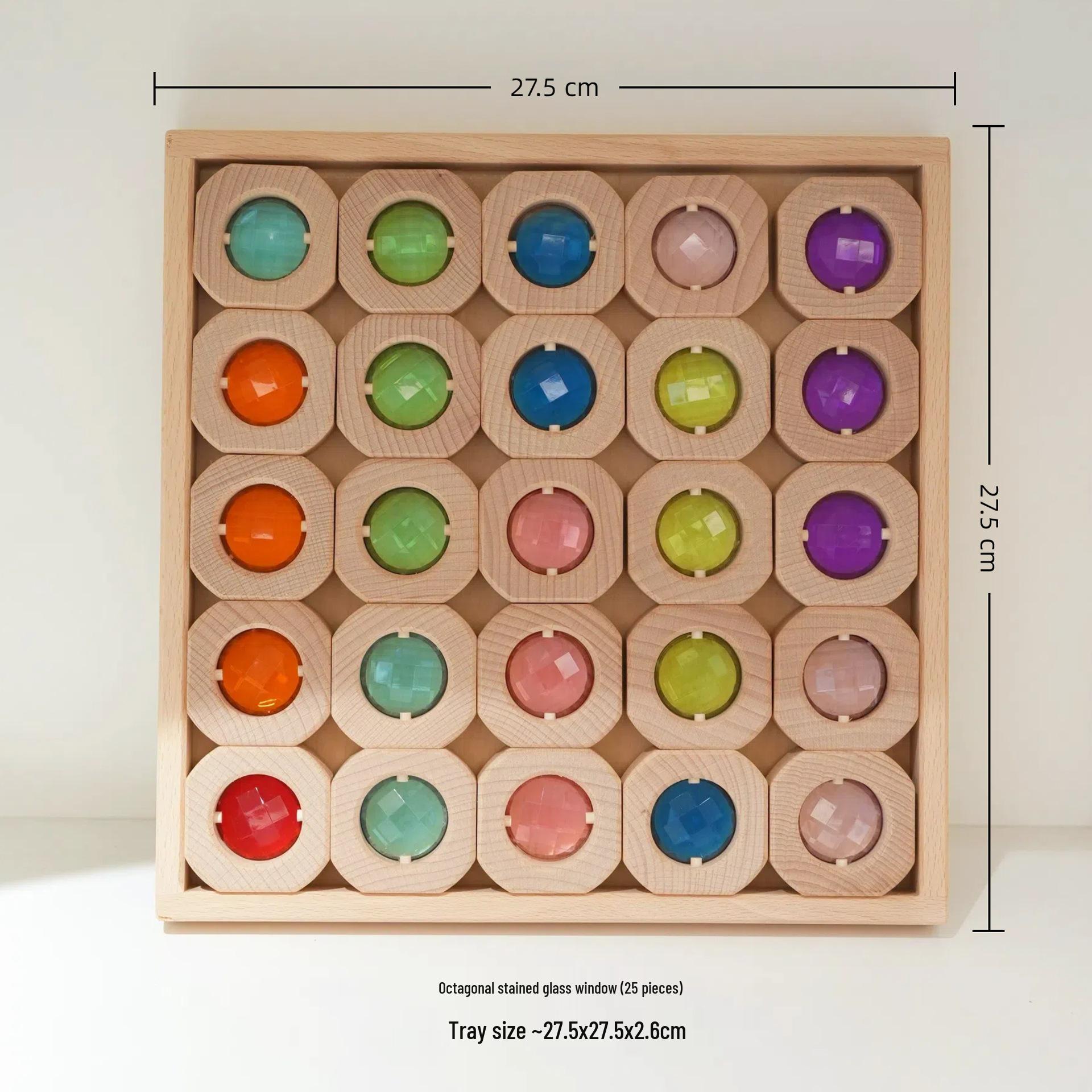 Creative Acrylic Beech Wood Rainbow Blocks: Educational Toy for Kindergarten