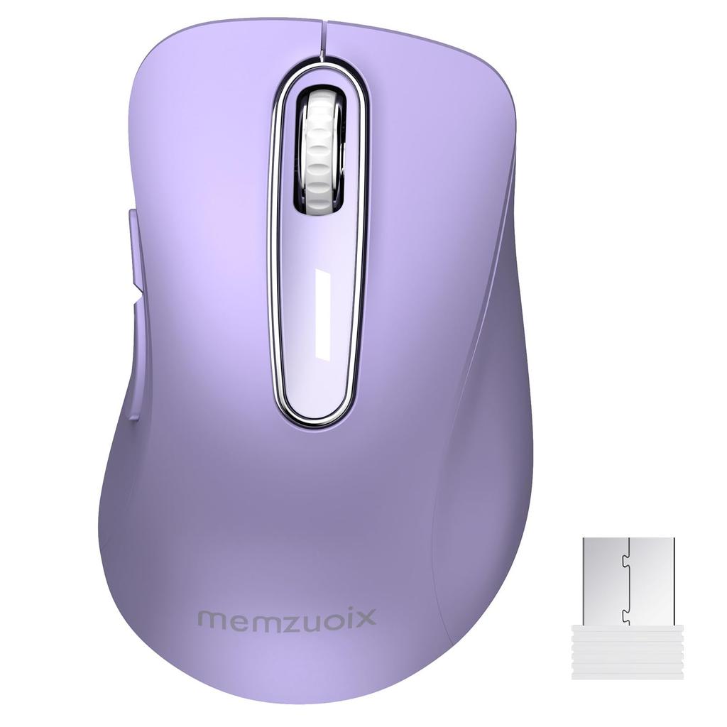 Memzuoix Wireless 1400 DPI Computer Wireless Mouse with USB Portable USB Wireless Battery Powered Cordless Mouse for 5 Lavender Color 2.4G Mouse,