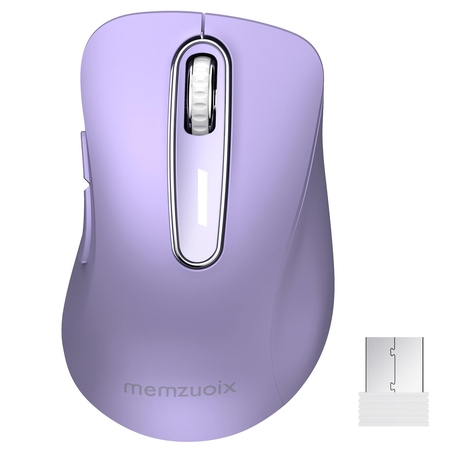 

memzuoix Wireless 1400 DPI Computer Wireless Mouse with USB Portable USB Wireless Battery Powered Cordless Mouse for 5 Lavender Color 2.4G Mouse,