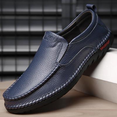 Chaussures décontractées en cuir de haute qualité pour hommes, mocassins respirants pour hommes, marque de luxe italienne, chaussures habillées pour hommes, chaussures de conduite à enfiler