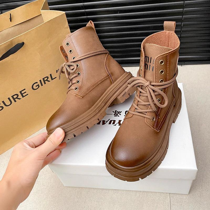 Fashion Platform Shoes Ankle Boots for Women 2024 Chunky Boots Women Ladies Shoes Stivali Black Boots Women Barefoot Shoes Zapatos Mujer