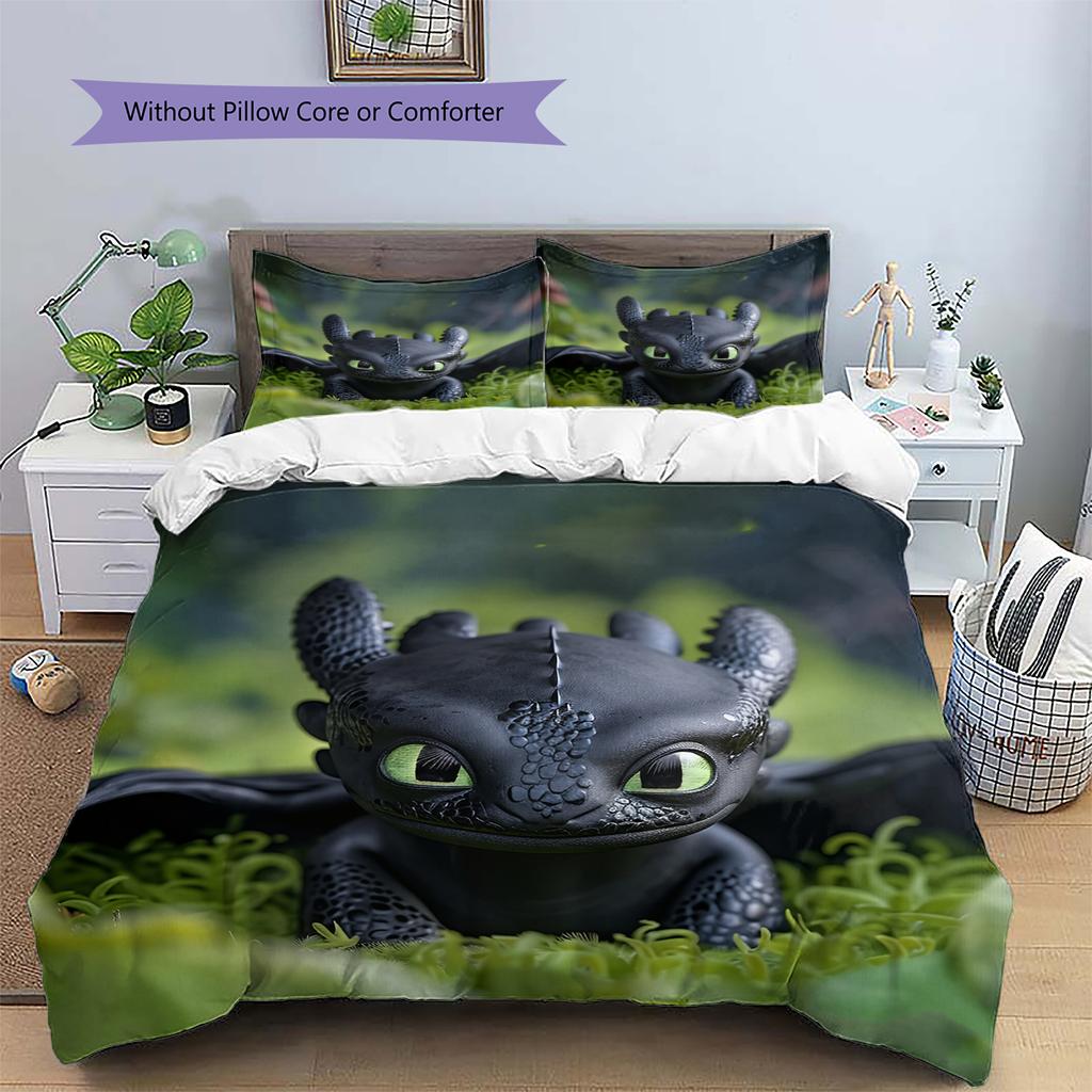 Zahnlos Niedlicher Stil Bettwäscheset Bettbezug Kissenbezug Ohne Füllung, Weiche Heim Schlafzimmer Dekoration, Perfektes Geschenk für Fans.chl