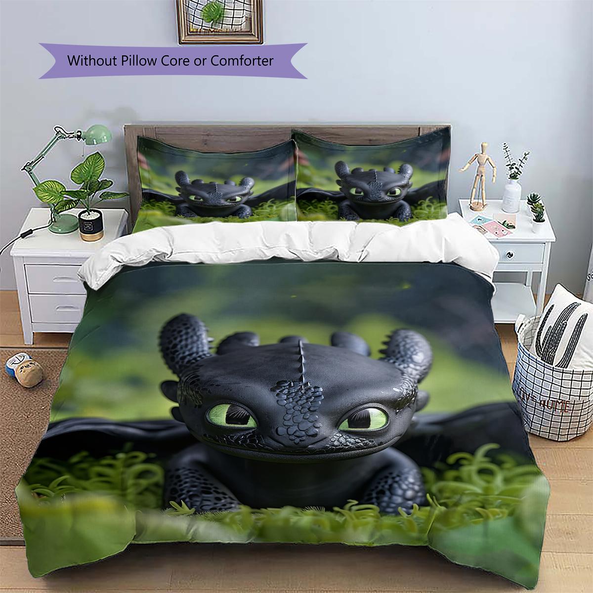 

Toothless Cute Style Bedding Set Duvet Cover Pillowcase No Filler, Soft Home Bedroom Decor, Perfect Gift for Fans.chl 200x200cm