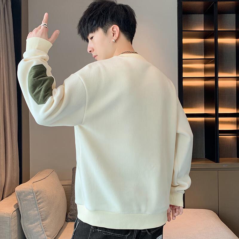 VANCAMEL Men's Winter Fleece Letter Sweatshirt