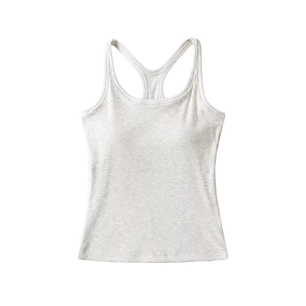 Women's Padded Racerback Tank Top: High Elasticity, Trendy, Perfect for Sports & Fitness.
