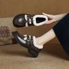 Fashion Women's New Winter Round Toe Thick Sole with Large Metal Belt Buckle Oxford Casual Retro Warm Fur Single Shoe